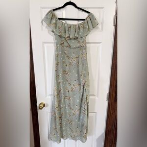 Floral Off-the-Shoulder Maxi Dress